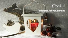  Presentation with flash - PPT theme with flash light and christmas decoration on light background background and a gray colored foreground