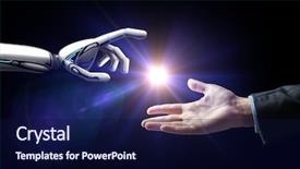  Presentation with business intelligence - Cool new slides with flash light over black background backdrop and a navy blue colored foreground