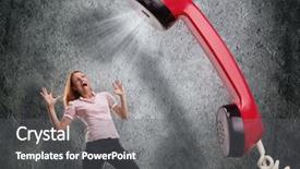  Presentation with phone - Beautiful slide set featuring flashback - big phone handset backdrop and a gray colored foreground