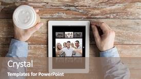  Presentation with computer memory - Presentation theme featuring flashback - people memory and technology concept background and a coral colored foreground