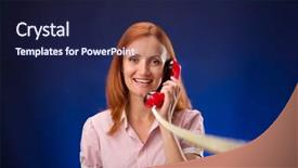  Presentation with coque de telephone - Colorful slides enhanced with flashback - redhead woman with telephone backdrop and a  colored foreground