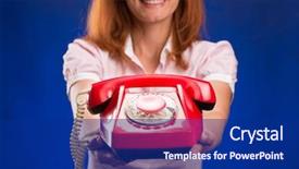  Presentation with red telephone - Cool new presentation theme with flashback - woman with red telephone backdrop and a navy blue colored foreground
