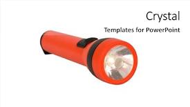  Presentation with plastic - Colorful presentation enhanced with flashing lights - red plastic pocket flash-light isolated backdrop and a white colored foreground