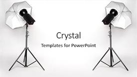  Presentation with studio - Slide deck consisting of flashing lights - studio lighting background and a white colored foreground