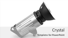  Presentation with studio lights - Theme featuring flashing lights - studio strobe on white background background and a  colored foreground