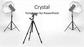  Presentation with studio lights - Presentation theme consisting of flashing lights - studio background and a white colored foreground