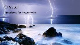  Presentation with storm - Audience pleasing theme consisting of flashing lights - summer storm beginning with lightning backdrop and a light blue colored foreground