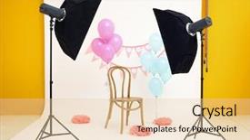  Presentation with shooting - Slide deck enhanced with flashing lights birthday - party decor at photo shooting background and a lemonade colored foreground