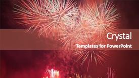  Presentation with new year - Slide deck enhanced with flashing lights birthday - spectacular fireworks show light up background and a coral colored foreground