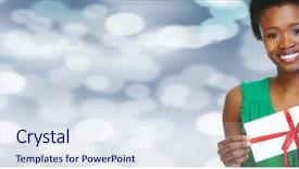  Presentation with african american teenager girl - Audience pleasing slides consisting of flashing lights birthday - young smiling african american girl backdrop and a sky blue colored foreground