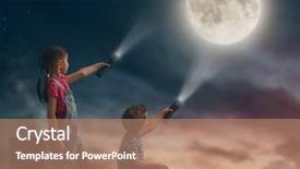 Presentation with roof - Audience pleasing PPT layouts consisting of flashlight - two cute children sit backdrop and a coral colored foreground