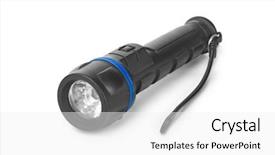  Presentation with white badminton shuttlecock - Slide deck consisting of flashlight isolated on white background background and a  colored foreground