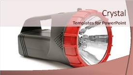  Presentation with modern electric iron isolated - Beautiful slide set featuring flashlight shine - electric torch isolated on white backdrop and a lemonade colored foreground