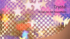  Presentation with stars - Presentation theme with flashy - abstract golden links and stars background and a coral colored foreground