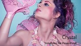  Presentation with candy - Beautiful presentation design featuring flashy - candy girl seduction backdrop and a coral colored foreground