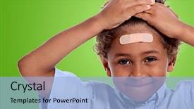  Presentation with coloured - Amazing slide deck having flashy - coloured little boy with plaster backdrop and a light blue colored foreground