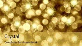  Presentation with gold - Presentation theme with flashy - gold circular reflections background and a yellow colored foreground