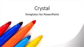  Presentation with multi - Colorful PPT layouts enhanced with flashy - multi-colored markers on white backdrop and a white colored foreground