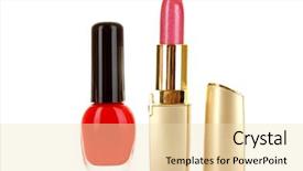  Presentation with nail - Amazing theme having flashy - nail polish and lipstick backdrop and a lemonade colored foreground