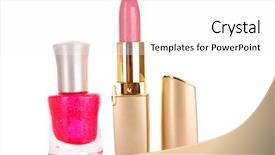  Presentation with acrylic nail application - Slides with flashy - nail polish and lipstick background and a white colored foreground