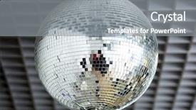  Presentation with disco ball - Cool new slide set with flashy - silver disco mirror ball close backdrop and a gray colored foreground