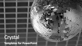  Presentation with disco ball - Beautiful presentation theme featuring flashy - silver disco mirror ball close backdrop and a dark gray colored foreground