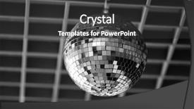  Presentation with disco ball - Slides featuring flashy - silver disco mirror ball close background and a dark gray colored foreground
