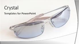  Presentation with background - Beautiful slides featuring flashy - sunglasses on a white background backdrop and a sky blue colored foreground