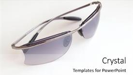  Presentation with tint sunglasses - Slides having flashy - sunglasses on a white background background and a white colored foreground
