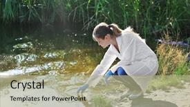  Presentation with pollution - Audience pleasing PPT layouts consisting of flask for expertise environment backdrop and a mint green colored foreground