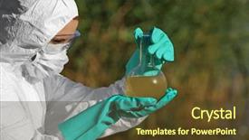  Presentation with safety health environmental - Cool new theme with flask for expertise environmental backdrop and a tawny brown colored foreground