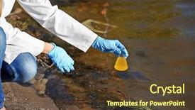  Presentation with environmental pollution - Beautiful slide deck featuring flask for expertise environmental backdrop and a tawny brown colored foreground