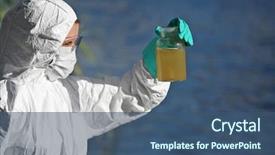  Presentation with environmental pollution - Slide deck consisting of flask for expertise environmental background and a ocean colored foreground