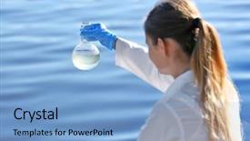  Presentation with environmental health - PPT layouts having flask for expertise environmental background and a light blue colored foreground