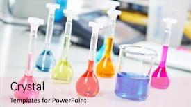  Presentation with chemistry pharmacy - Beautiful presentation theme featuring flask in chemistry pharmacy research backdrop and a lemonade colored foreground