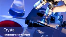  Presentation with petri dish - Slide set having flask pipette and petri dish background and a ocean colored foreground