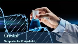  Presentation with dna molecule - Beautiful presentation featuring flask with chemical and dna backdrop and a ocean colored foreground