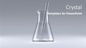  Presentation with chemical - Presentation theme consisting of flask-with-chemical-solution-close background and a gray colored foreground