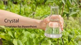  Presentation with soil fertilizer - PPT theme enhanced with clear water or fertilizer background and a coral colored foreground