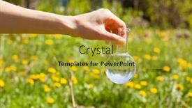  Presentation with fertilizer - Audience pleasing PPT layouts consisting of flask with clear water or fertilizer liquid in glassware backdrop and a gold colored foreground