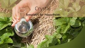  Presentation with fertilizer - PPT theme having flask with clear water or fertilizer liquid in glassware background and a coral colored foreground