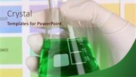  Presentation with green color - Presentation design consisting of flask-with-green-liquid background and a lemonade colored foreground