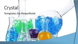  Presentation with flasks - Slide set having flasks with hydrogel isolated background and a white colored foreground