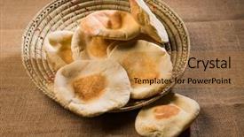 Presentation with arabic food - PPT layouts having flat bread middle eastern food background and a gold colored foreground