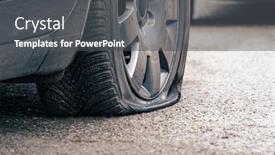  Presentation with car flat tire - Slides having flat-car-tire-close-up background and a dark gray colored foreground