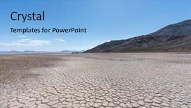  Presentation with route 66 mojave desert - Slide set featuring flat earth - dry desert lake background and a light blue colored foreground