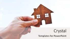  Presentation with flat - Presentation theme featuring flat house against the sun background and a lemonade colored foreground