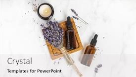  Presentation with cosmetic - Presentation theme consisting of flat-lay-composition-with-lavender background and a light gray colored foreground