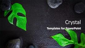  Presentation with zen stones - Presentation design consisting of flat-lay-composition-with-stones background and a dark gray colored foreground