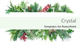  Presentation with holly - Slide set featuring flat-lay-composition-with-winter background and a mint green colored foreground